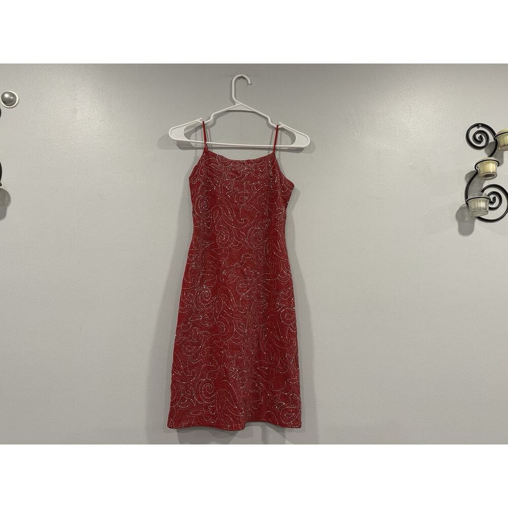 Jump Apparel Red Y2K Lurex Mini Dress 5/6